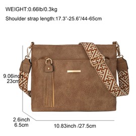 GLITZALL Crossbody Bags for Women Shoulder Bags with Multi Pockets Adjustable Vintage Handbag Messenger Bags Fashion Daily Use