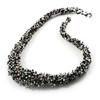 Avalaya Black/White Glass Bead Chunky Necklace/ 60cm Long