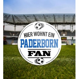 schilderkreis24 Football Magnet "Paderborn Fan" Decorative Fridge Magnet Item Sport Club Gift Idea Club Christmas Football Fan Lovers Enthusiasts 8 x 8 cm