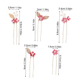 Beavorty 5pcs Handmade Flower Hair Pins Romantic Pearl Bride Headpiece for Weddings Proms and Special Occasions Lightweight and Comfortable Bridesmaid Accessories Simulated Floral Design