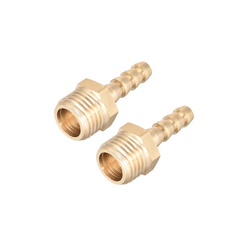 sourcing map Brass Metric Barb Connector Hose Nozzle 6mm x