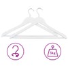 Hanger Set of 20 White Hardwood, Metal Standard Non-Slip, Home