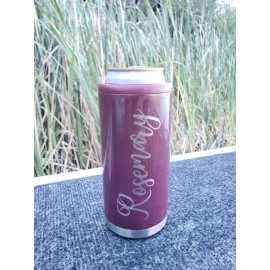 maars Skinny Can Cooler Stainless Steel 12oz Maars Koozie Coozie ( Rosewood Glitter )