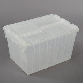 ORBIS Flipak Attached Lid Container, 21-4/5 x 15-1/5 x 12-9/10, Clear, 1/Pack