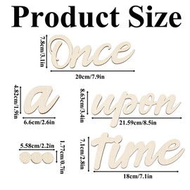 1 Set of Once Upon a Time Sign Wooden Reading Corner Decor Kids Room Stickers Photo Wall Decoration Signage Room Decor for Living Room Office Room