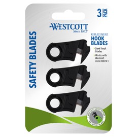 Westcott 00742 Replacement Rear Blade for 00741 Fold Out Steel Film Safety Cutter, Pack of 3