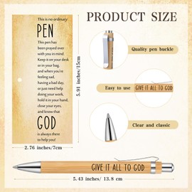 Sayglossy 30 Set Christian Pen Gifts Bible Verse Religious Scripture Bamboo Pens Bulk with Gift Cards for Women Church Sunday School Teacher Gift