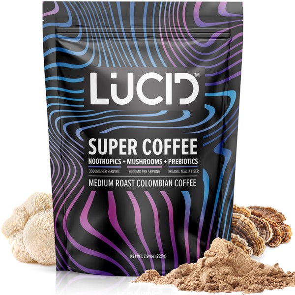 Lucid Superfood Organic Mushroom Coffee with Nootropics - Lion's Mane,