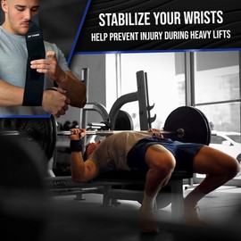 Rip Toned 18” Wrist Wraps - Wrist Straps for Weightlifting - Lift Better, Protect Wrist Pain - Adjustable, Durable, Machine Washable - Wrist Brace for Weightlifting - USPA Endorsed for Men & Women