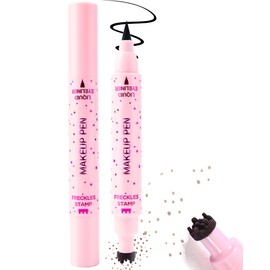 Freckle Eyeliner, 2in1 Dual Ended Faux Freckles Stamp and Liquid Eyeliner, Long Lasting Waterproof Quick Dry Fake Freckle Stamp Pen, for Natural Lifelike Sun-kissed Makeup Gift for Women Girl 01 Light