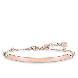 Thomas Sabo 925 sterling silver, Sparkling Love Bridge Bracelet 750 Rose Gold Plating l19,5 V