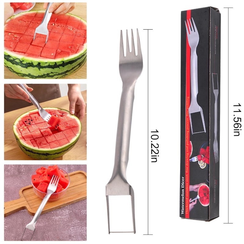 2 PCS Watermelon Cutter, Watermelon Slicer, 2-in-1 Watermelon Fork Slicer