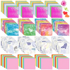 250 Sheet Square Origami Paper, 6x6 Inch Square Folding Paper, Vivid Colors Glitter Origami Kit Bright Colored Paper Craft Paper for DIY School Arts Crafts Projects Art Accessories