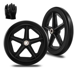 Ruedas de repuesto para silla de ruedas para ayudas a caminar, material de goma respetuoso con el medio ambiente, neumáticos de poliuretano resistentes al desgaste, cubo de rueda ABS antideslizante y