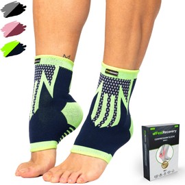Pack of 2 Foot Bandage for Men & Women - Ankle Bandage Sports for Running, Football, Jogging - Ankle Bandage for Achilles Tendon, Ligament Tear, Plantar Fasciitis - Breathable and Non-Slip (M, Green)