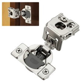 Home Expert 2 Pack (1 Pairs) 1-5/16" Overlay Soft Close Cabinet Hinges, Satin Nickel Stainless Steel Concealed Hinges with 3D Self-Closing for Face Frame Doors & Kitchens
