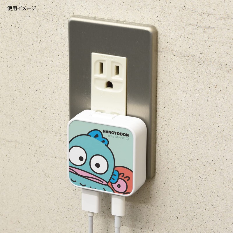 Gourmandise SANG-271HG Sanrio Characters USB/USB Type-C AC Adapter Hangyodong