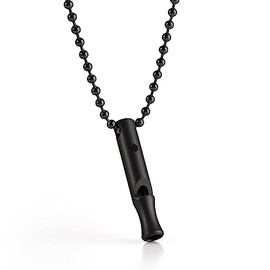 KeyUnity Silbato de Emergencia de Titanio con cordón de Metal, 120 dB +, Silbato de Supervivencia al Aire última intervensión, Ultraligero, Resistente al óxido