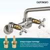 gotonovo Wall Mount Kitchen Faucet Brushed Nickel Double Cross Handle