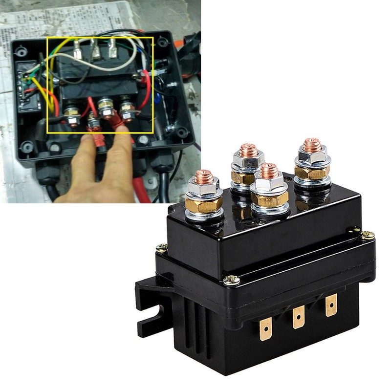 12V 500A Winch Solenoid Contactor Relay for 8000lbs-12000lbs ATV UTV