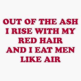 Sylvia Plath poetry quote Bumper Sticker Vinyl Decal 5 inches