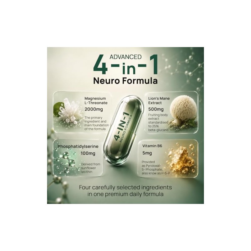 Magnesium L-Threonate Complex 2600mg | Neuro Formula with 2000mg Magnesium