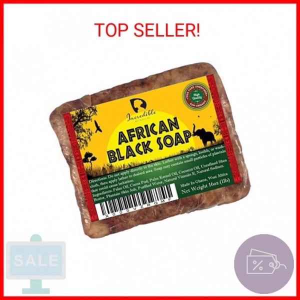 Incredible BY NATURE African Black Soap - 1lb Raw Organic