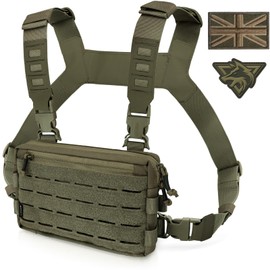 WYNEX Tactical Chest Rig Pack for Men, Running Chest Bag with Front Loop Airsoft Recon Chest Rigs for Hunting Outdoor EDC Combat Patch Included