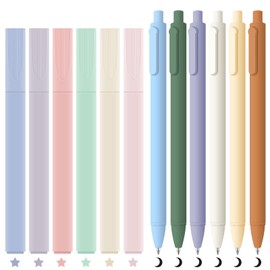 amassan Bible Highlighters and Pens No Bleed, 5 Pcs Pastel Highlighters Assorted Colors and 5 Pcs Black Ink Bible Pens for Journaling Bible, Planner, Note, School, Office Supplies