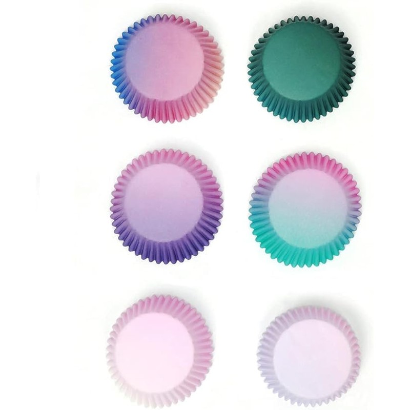 Standard Size Disposable Food Grade Cupcake Liners with Pink Blue