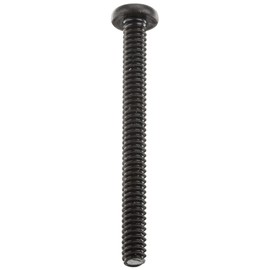 Steel Pan Head Machine Screw, Black Oxide Finish, Meets ASME B18.6.3, #2 Phillips Drive, #10-24 Thread Size, 2" Length, Fully Threaded, Import (Pack of 50)
