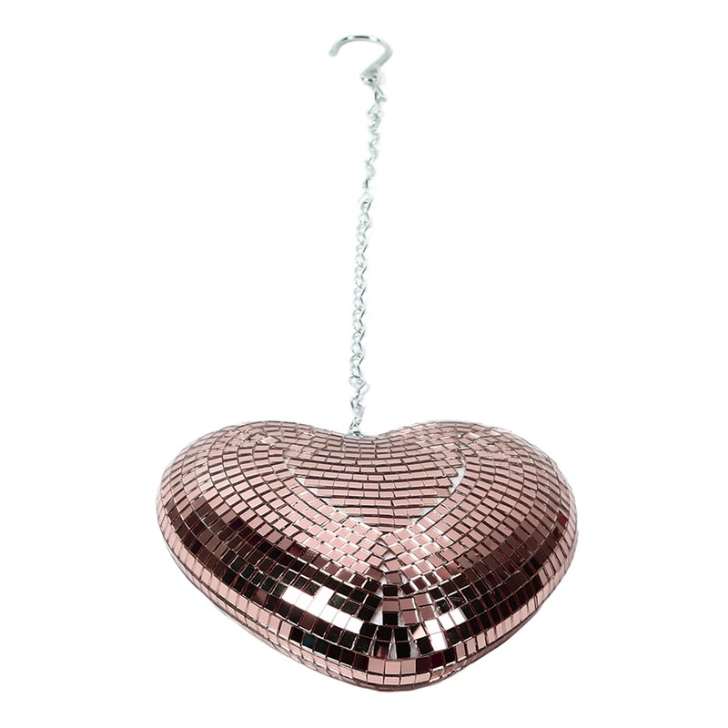 Heart Shaped Mirror Ball Shiny Decorative Reflective Mirror Ball Ornament