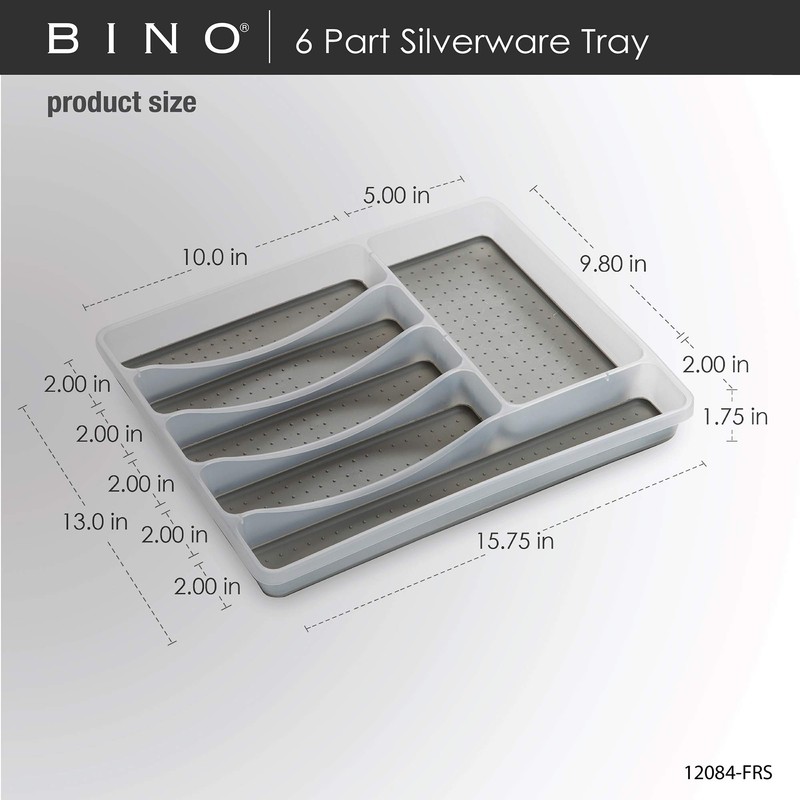 BINO 5-Slot Silverware Organizer - Frosted, Small - Utensil Drawer