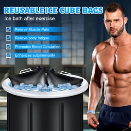 2 Pack(12L) Large Refillable Ice Bath Bags Water Chiller,Bathtub Freezer Water Bags,Portable Cold Plunge Ice Bags Tub Accessories,Anti-Breakage Ice Block/Cube Molds for Cold Plunge