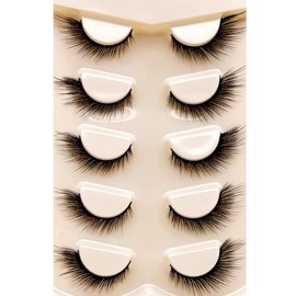 Sunniess Ombre Colored Lashes Silk Protein Fluffy Wispy Volume Fake Lashes for Halloweens Cosplay Party Stage Russian D Curl Lashes with Color Make up Faux Mink False Eyelashes 5 Pairs (5ce-01)