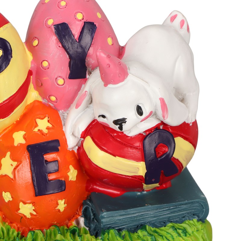 Easter Eggs Bunny Ornament Waterproof Resin Eggs Bunny Centerpiece Adorable