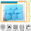 YIMINGMOLD 2pcs Puppy Paw and Bone Silicone Chocolate Molds For