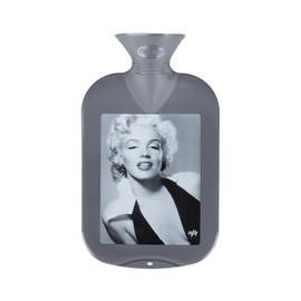 Fashy GmbH Wärmflasche mit unifarbenen Radio-Tagen Photoprint, 2,0 Liter