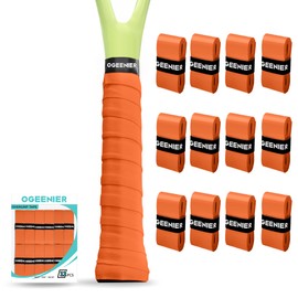 Ogeenier Tennis Racket Grip Tape, 12 Pack, Absorbent and Anti-Slip Badminton Squash Racket Grip, Precut Soft Racquet Padel Overgrip Tape