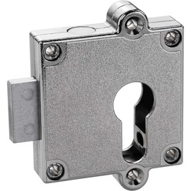 Gedotec Reno Screw-On Lock Box Bolt Lock Profile Cylinder Furniture Lock Reno Screw-On Lock Nickel-Plated Door Lock Backset: 40 mm Pack of 1 Cylinder Lock for Cabinet Doors and Furniture