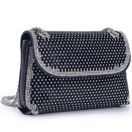 BBTT.ful Shoulder Bags Crossbody Bag Purses Handbags Crystals Rhinestone Evening Bag for Women Clutch Purse with Chain (Style 2 : black)