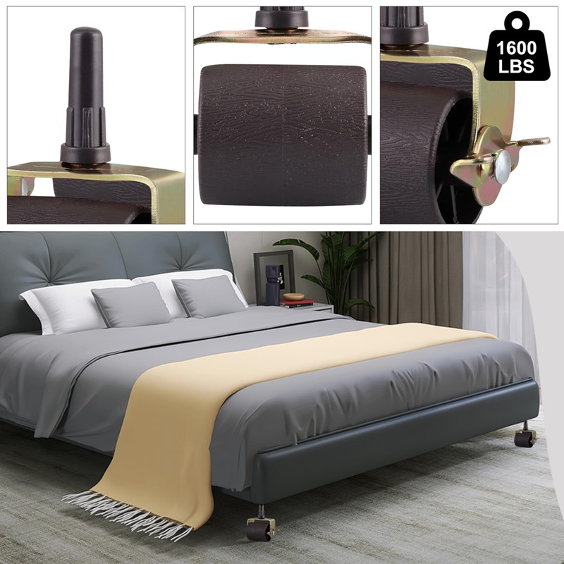 Bed Casters, Bed Frame Wheels Rollers for Bed Replacement Parts