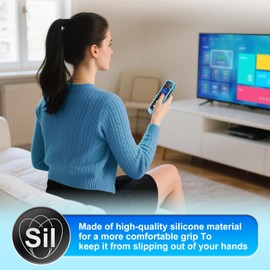 2 Pack Remote Cover for Roku,Compatible with All Roku TV Remote Case Blue and Purple