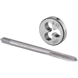 Burkit No 8-32 UNC Tap and Die Set Right Hand, 8 x 32 UNC Machine Thread Tap and Round Die