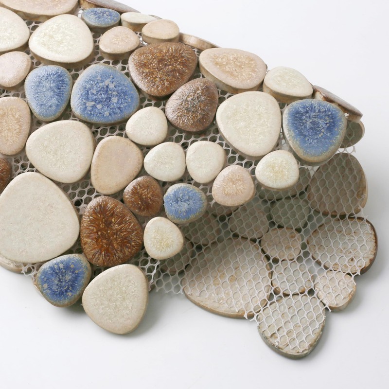 Parrotile Yosemite Matte Pebble Stone Tiles for Shower Floor Bathroom