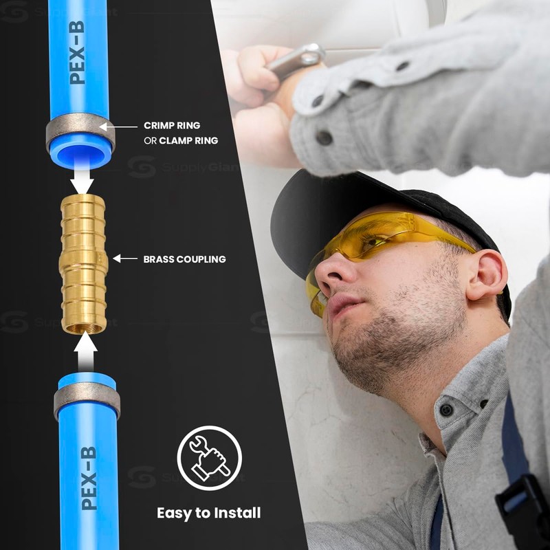 Supply Giant FQDQ0058-OM x PEX Straight Coupling Barb Pipe Fitting,