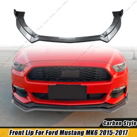 MAG FRONT BUMPER LIP SPOILER SPLITTER FOR FORD MUSTANG 2015-2017 BUMPER CARBON LOOK