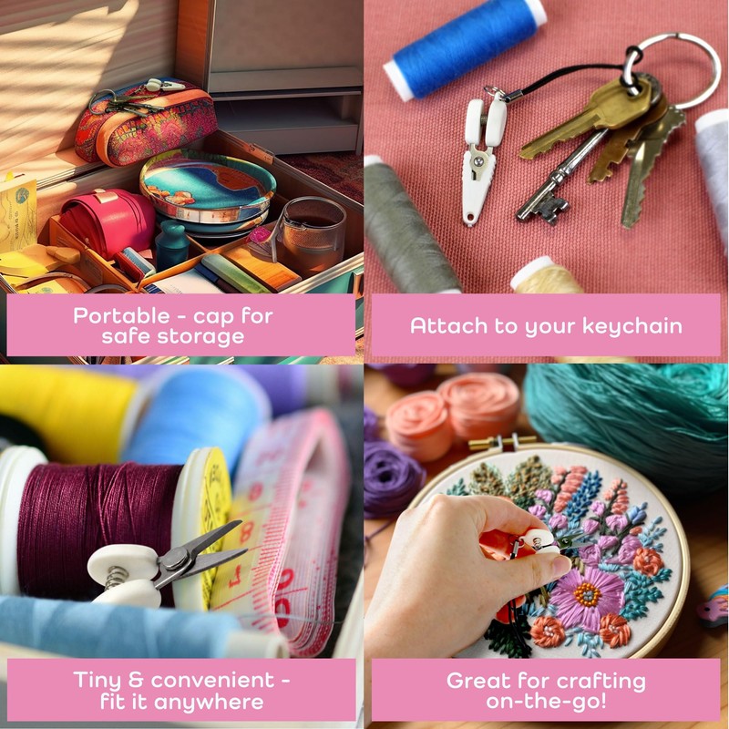 JubileeYarn Itty Bitty Snippy Portable TSA Compliant Keychain Scissors -