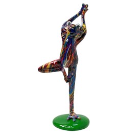 Fenteer Frog Statue Ornament Frog Sculpture Creative Miniature Housewarming Gifts for Fireplace Desktop Bookshelf Living Room Office, colored