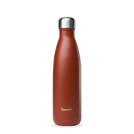 QWETCH - Originals Stainless Steel Insulated Flask 500 ml Terracotta - Thermos Flask 24 Hours Cold & 12 Hours Hot - Leak-Proof, BPA-Free, Reusable - Perfect for Sports, Travel, Office & Hiking